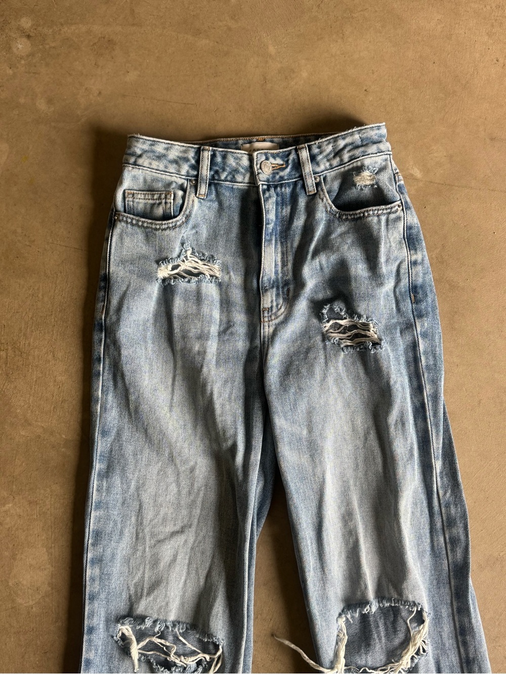 Pacific Sunwear 90’s Boyfriend Light Blue Denim Distressed Jeans 25